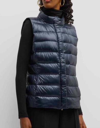 HERNO Iconico Giulia Ultralight Down Puffer Vest 38 IT- 2 US NEW $455 PI0661DIC