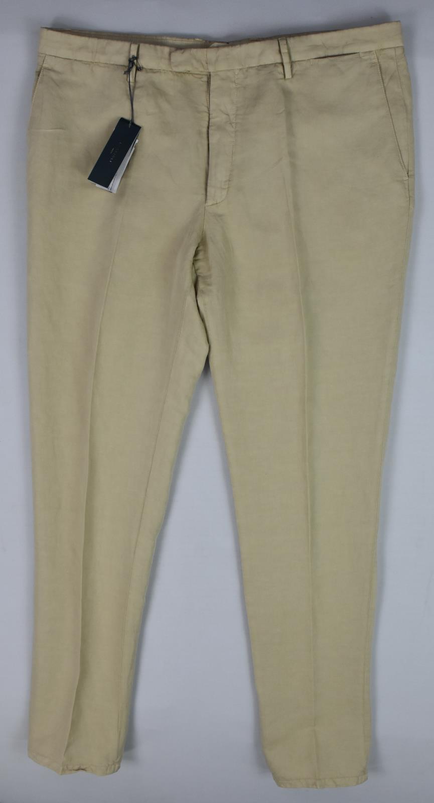 Boglioli Men's Cotton-Linen Slim Beige Pants 54- 38 US NEW $590   80844Q