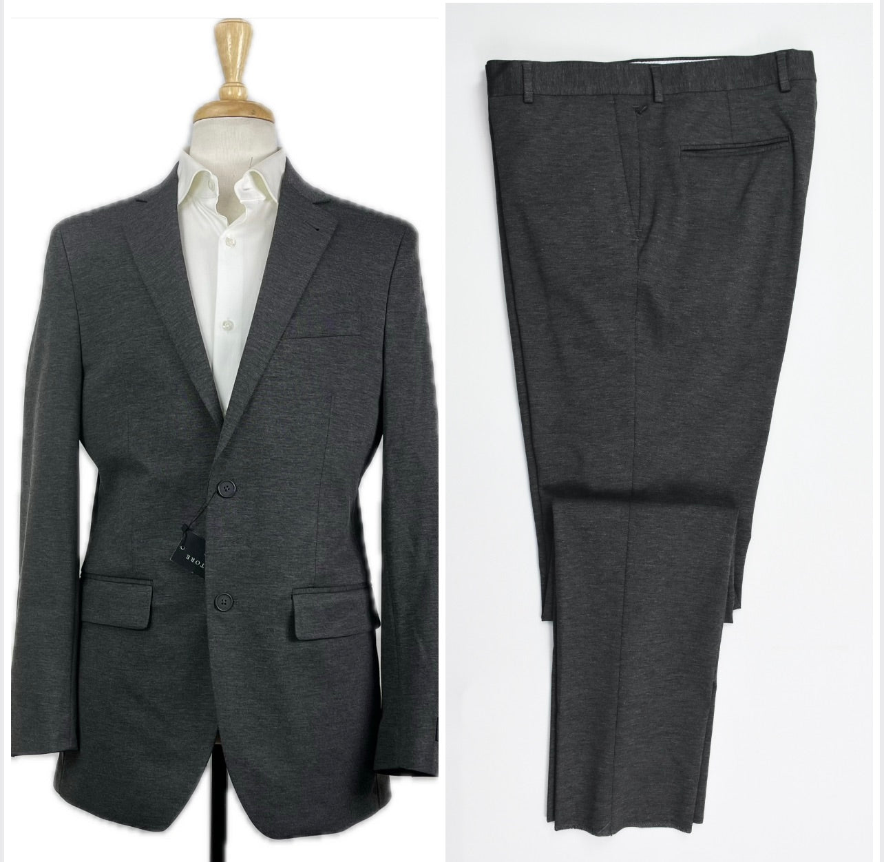 The Men's Store Bloomingdale's 2-BTN Gray Suit Size 44 R New