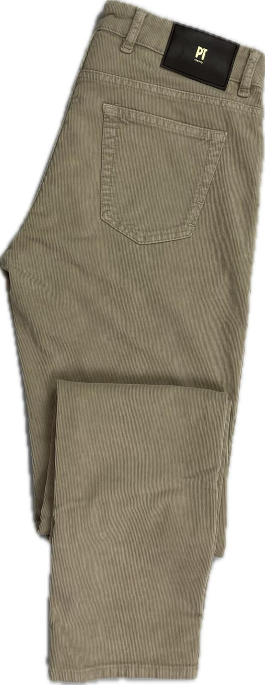 PT Torino Mens 5 Pocket Pants Slim Jazz Tan Corduroy Cotton 32 NEW $395