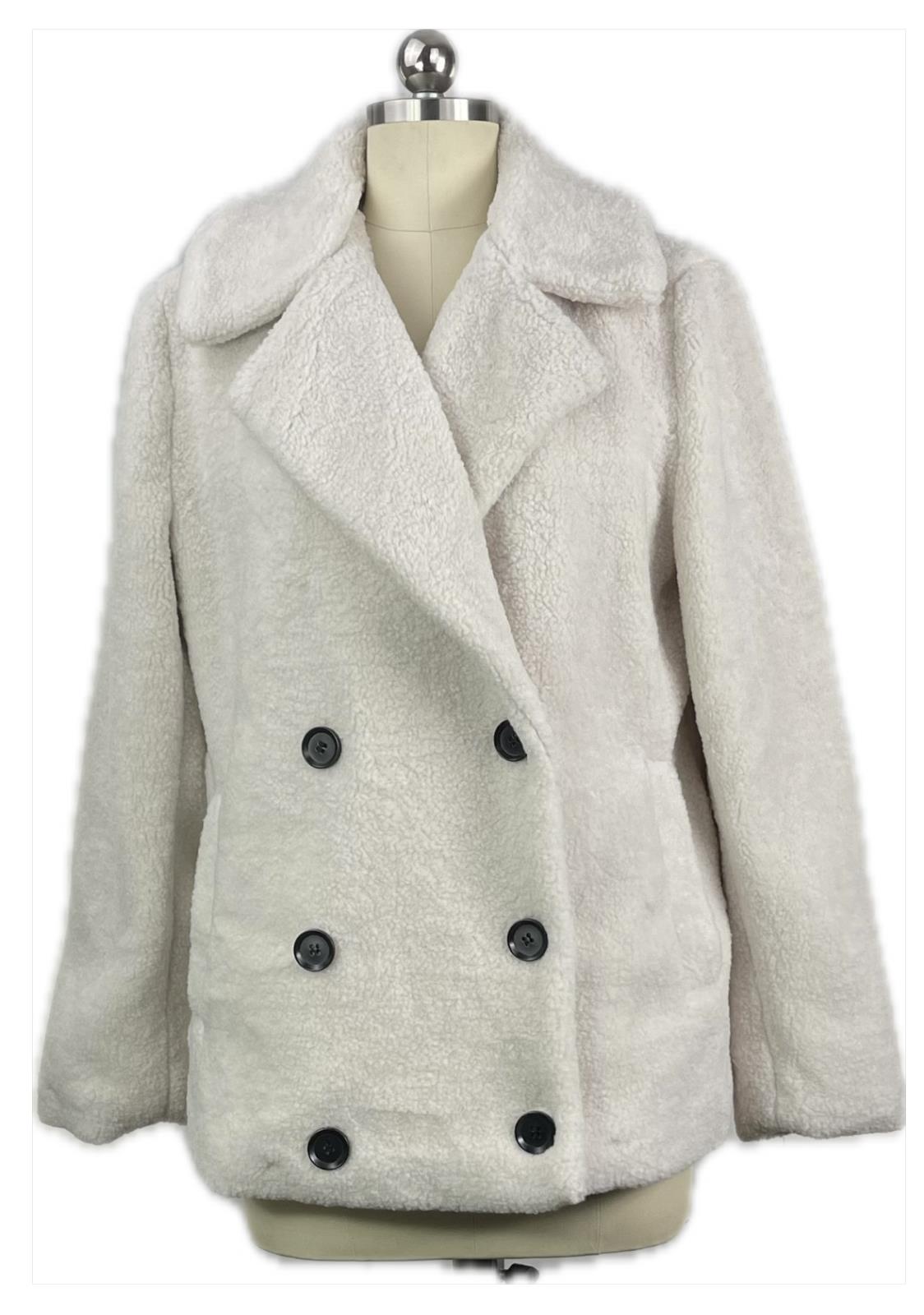 CollectionB Women's Fleece Jacket Cream M NEW $120  21471C230