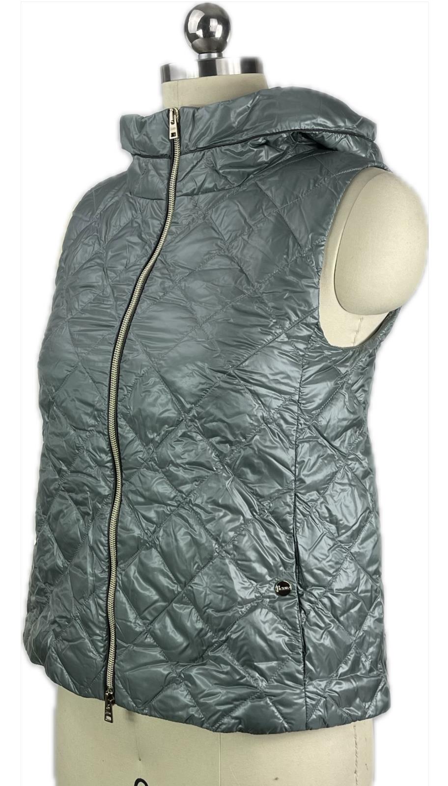 HERNO Women's Hooded Ultralight Down Puffer Vest 36 IT-- 0 US NEW $630 PI001436D