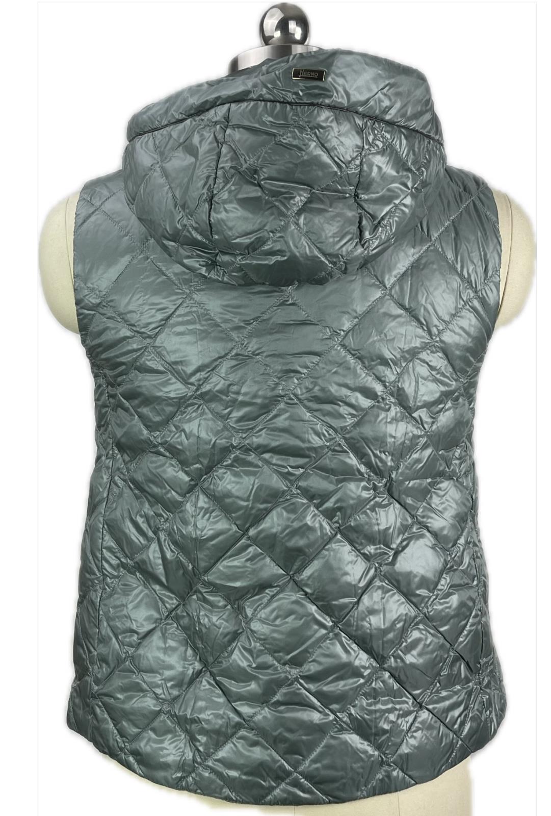 HERNO Women's Hooded Ultralight Down Puffer Vest 36 IT-- 0 US NEW $630 PI001436D