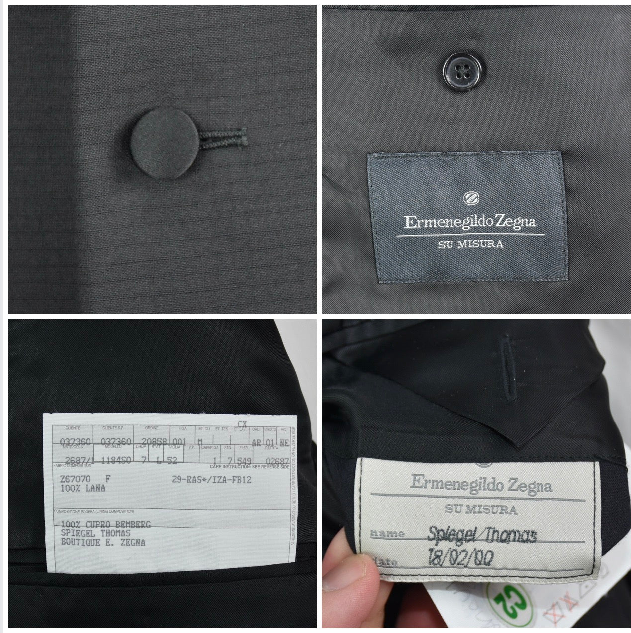 Ermenegildo Zegna SU MISURA Bespoke Tux Tuxedo Wool Suit 42 L MINT