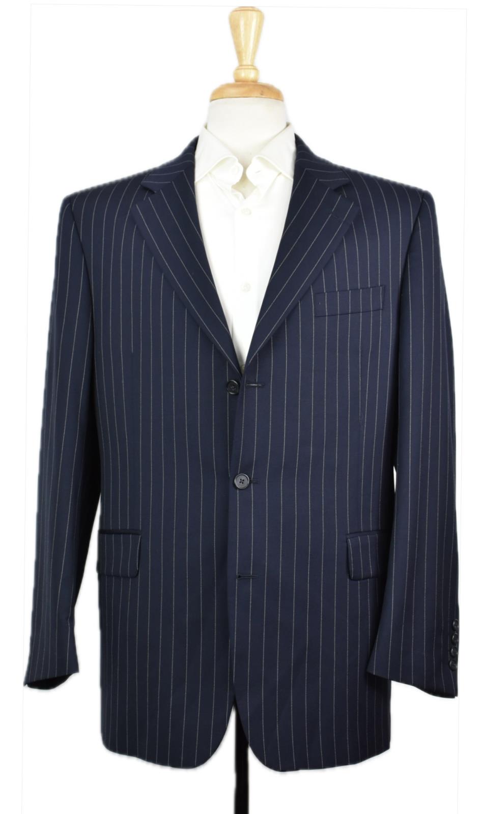 Jack Victor Collection Mens 3-BTN Estrsto Super 110's Wool Suit 42 R 1 MOTH HOLE