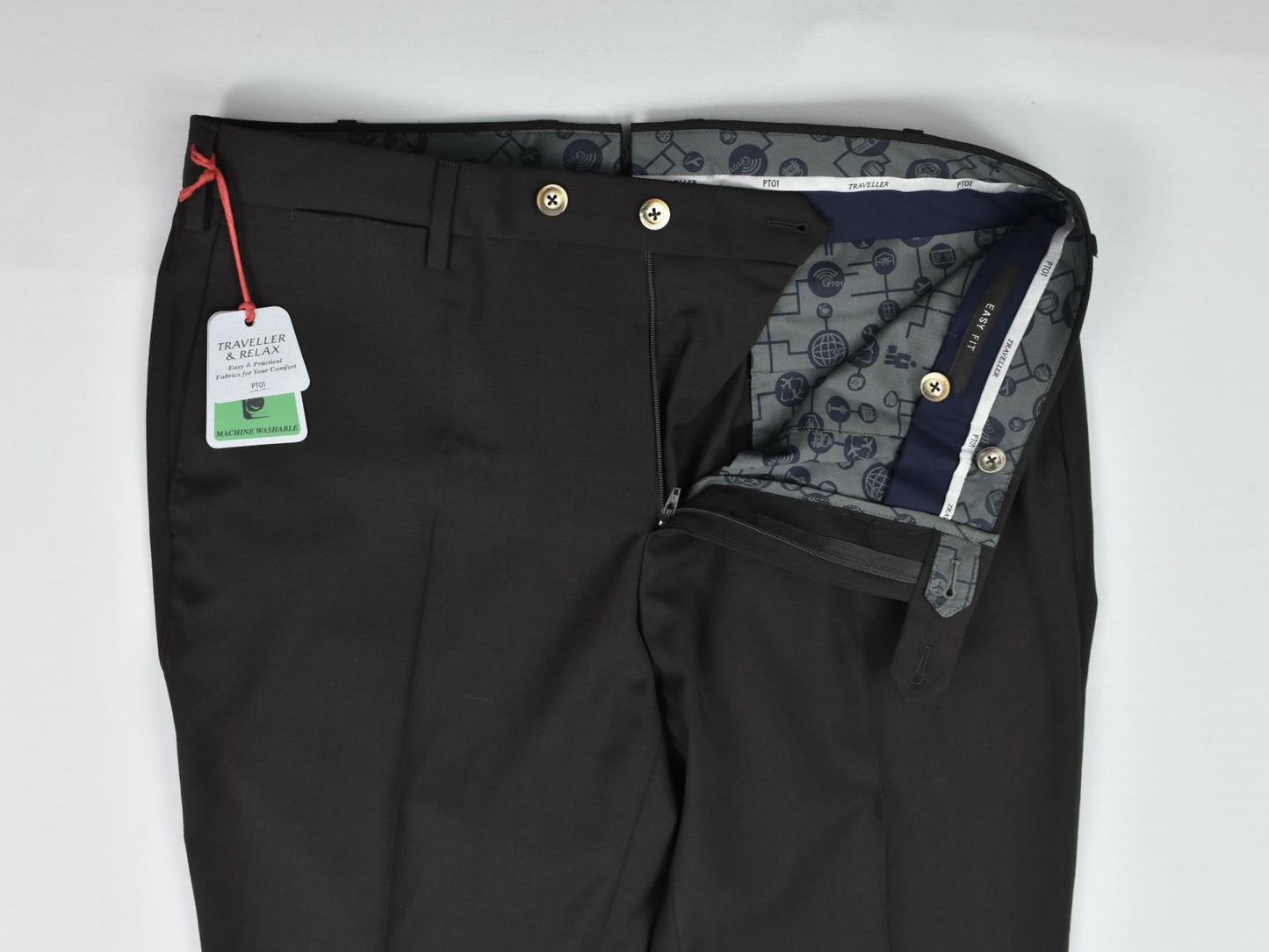 PT01 Pantaloni Torino Men Wool Blend Easy Fit Travel Relax Pants 50- 34 New $395