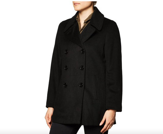 Calvin Klein Women's Precious Fiber Wool Cashmere Blend Peacoat Plus 3X NEW $400