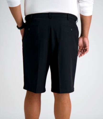 Haggar Mens Big & Tall Cool 18 Pro Black 10.5" Inseam Short 50 W NEW $60 HS90438