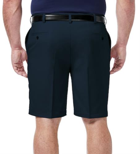 Haggar Mens Big & Tall Cool 18 Pro Navy 10" Inseam Short 48 W NEW $60 HS90438