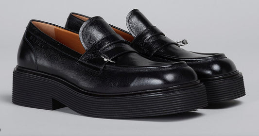 Marni MOCCASIN Square Toe Loafers SHINY LEATHER 41 - 8 US NEW $1135 MOMR004303