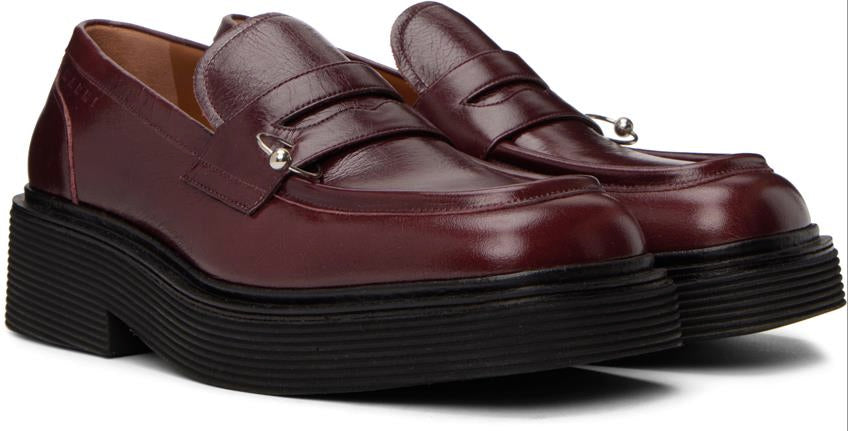 Marni MOCCASIN Square Toe Loafers SHINY LEATHER 41EU - 8 US NEW $1135 MOMR004303