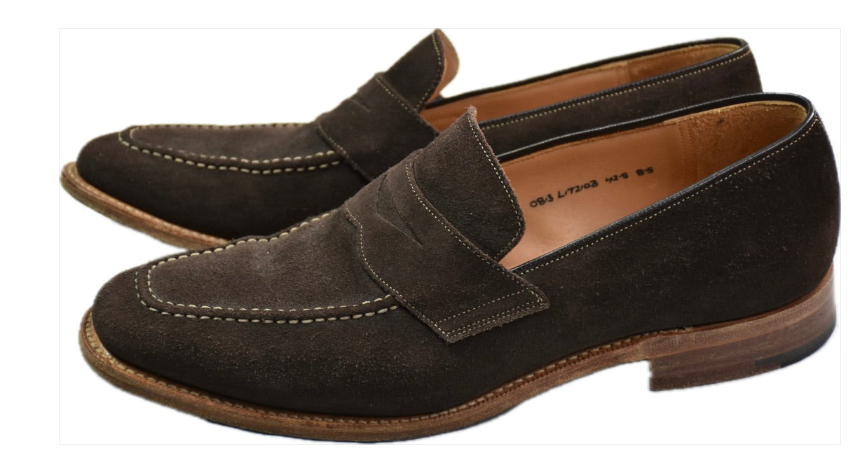 Dunhill Men's Suede Dark Brown Penny Loafers Shoes US 9.5  IT 42.5 - 8.5 UK MINT