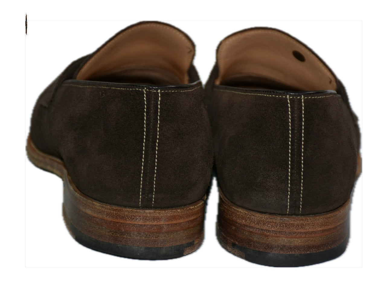 Dunhill Men's Suede Dark Brown Penny Loafers Shoes US 9.5  IT 42.5 - 8.5 UK MINT