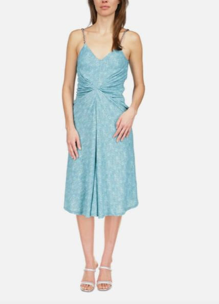 Michael Kors Womens Uroko Twist ChainStrap Dress Turquoise M NEW $155 MU2808P79D