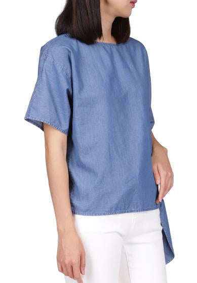 Michael Kors Women’s Petite Blue Side Tie Blouse Top XS NEW $78 PB94KUP9HH