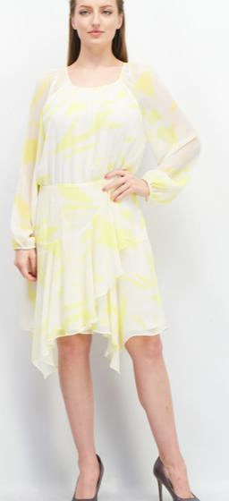 VINCE CAMUTO Women Handkerchief Hem Lined Pouf-S Dress M NEW READ DESCRIPTION