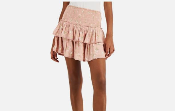 LUCKY BRAND Women's Smocked Pull-on Tiered Lined Mini Skirt L NEW $80 7W92071