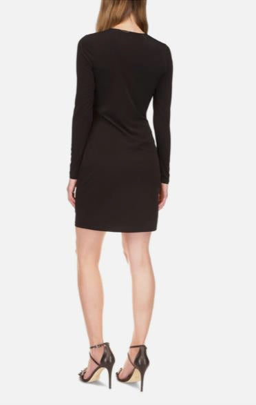 MICHAEL KORS Womens O-ring Long Sleeve Short Sheath Dress L NEW $140 MR381F403G