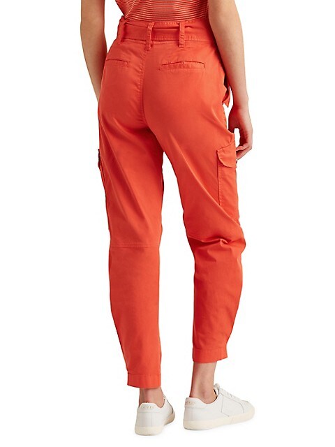 Ralph Lauren Women Micro-Sanded Twill Cargo Pants Orange 4 NEW $125 200851835007