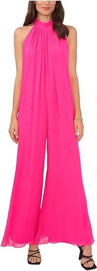 Vince Camuto Womens Halter Pleated Jumpsuit L NEW $99.  91322942