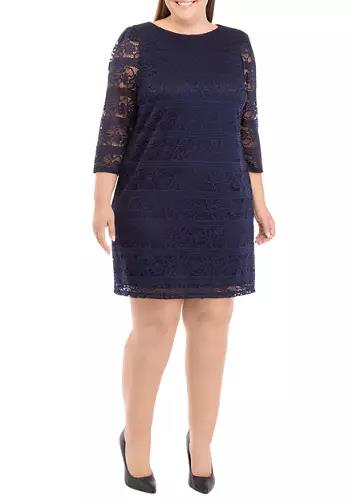 Jessica Howard Plus Size 3/4 Sleeve Lace Sheath Dress 18W NEW $109 JH2W2616