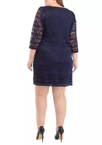 Jessica Howard Plus Size 3/4 Sleeve Lace Sheath Dress 18W NEW $109 JH2W2616