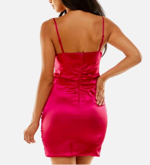 PEAR CULTURE Womens Pink Short Party Body Con Dress Juniors XS NEW $69 ZS190245