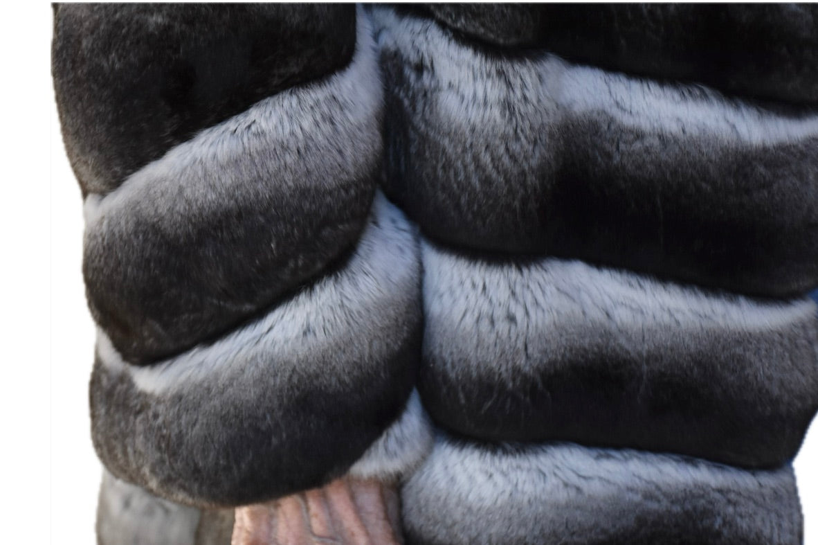 Birger Christensen Chinchilla Fur Coat Jacket M/L NEW  MSRP $20000