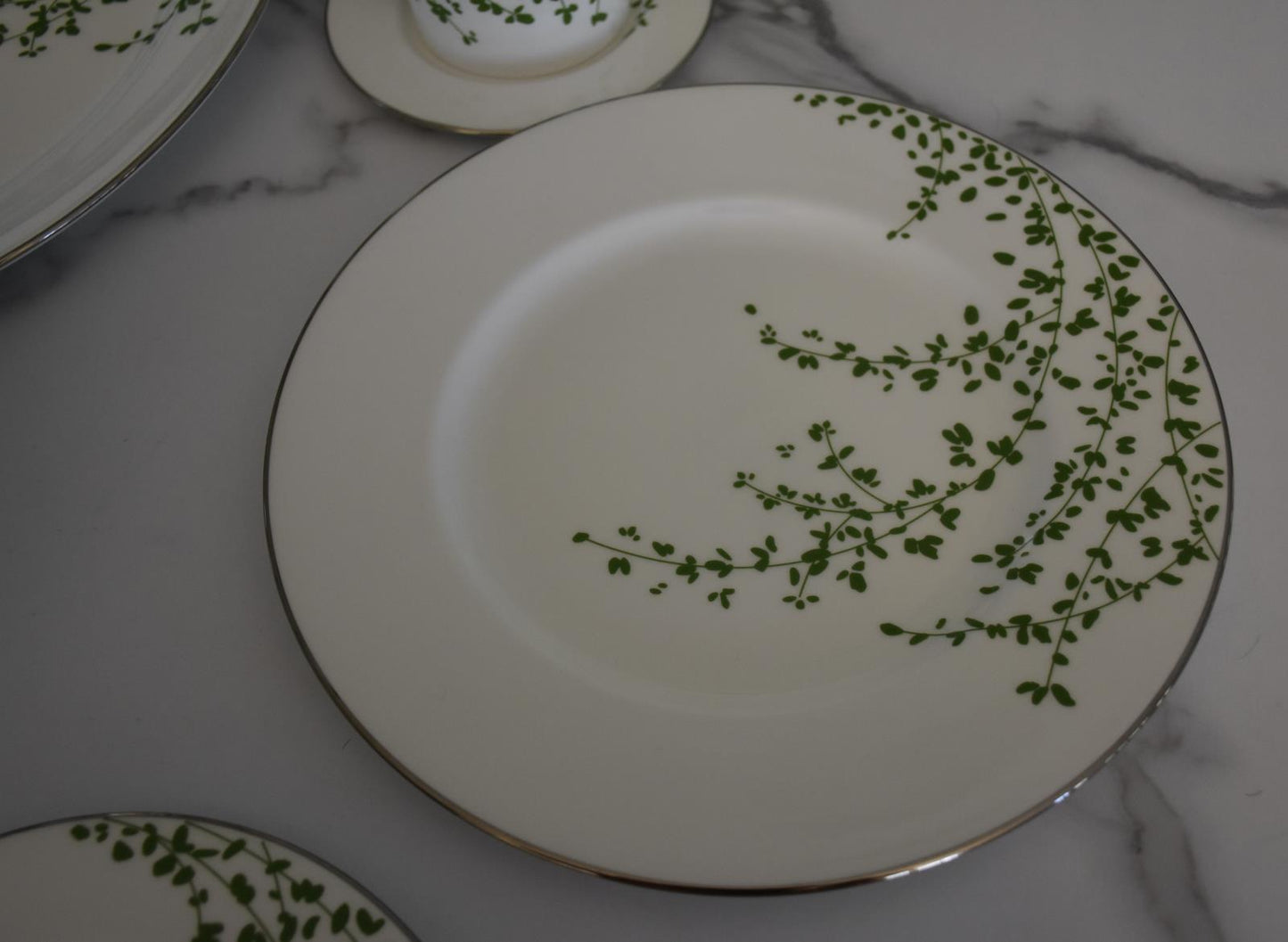 Lenox China Kate Spade Gardner Street Green 35 Piece Setting + Bowl&Serving PLT