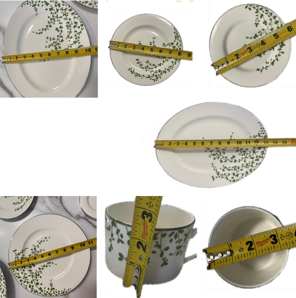 Lenox China Kate Spade Gardner Street Green 35 Piece Setting + Bowl&Serving PLT