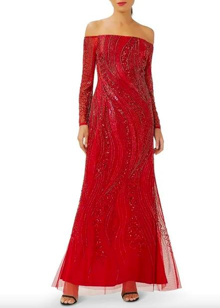 Adrianna Papell BEADED MAXI EVENING DRESS 12P NEW $299  AP1E210117