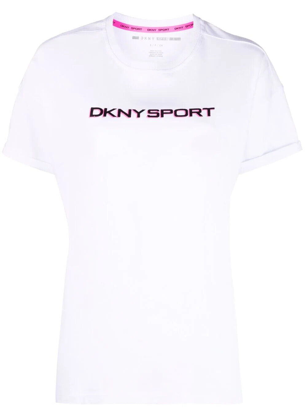 DKNY SPORT Women's Short Sleeve Layered Shadow Logo T-Shirt XL NEW $39.50  28655