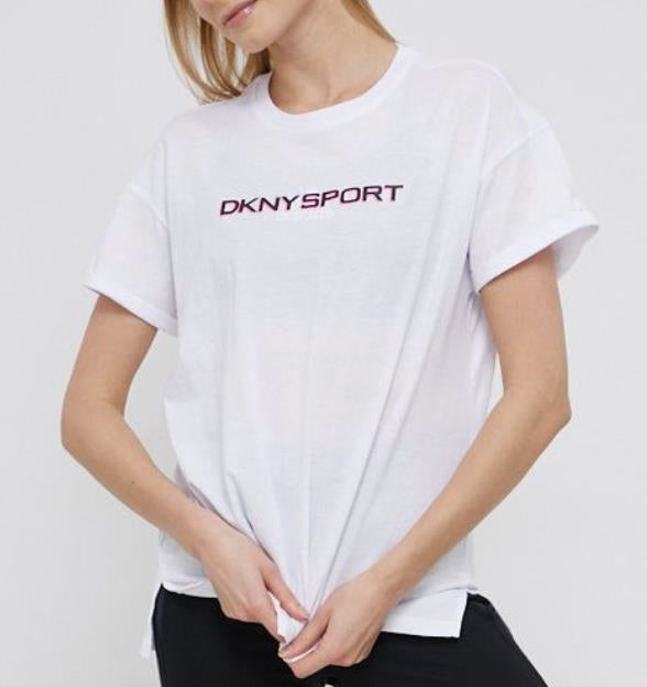 DKNY SPORT Women's Short Sleeve Layered Shadow Logo T-Shirt XL NEW $39.50  28655