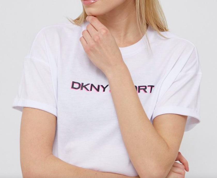 DKNY SPORT Women's Short Sleeve Layered Shadow Logo T-Shirt XL NEW $39.50  28655