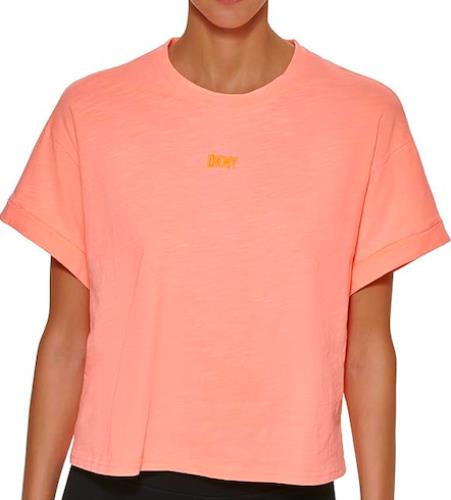 DKNY Women's Embroidered Logo Cropped Pigment Dyed T-Shirt S NEW $44.50 DP2T8776