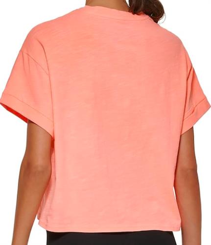 DKNY Women's Embroidered Logo Cropped Pigment Dyed T-Shirt S NEW $44.50 DP2T8776