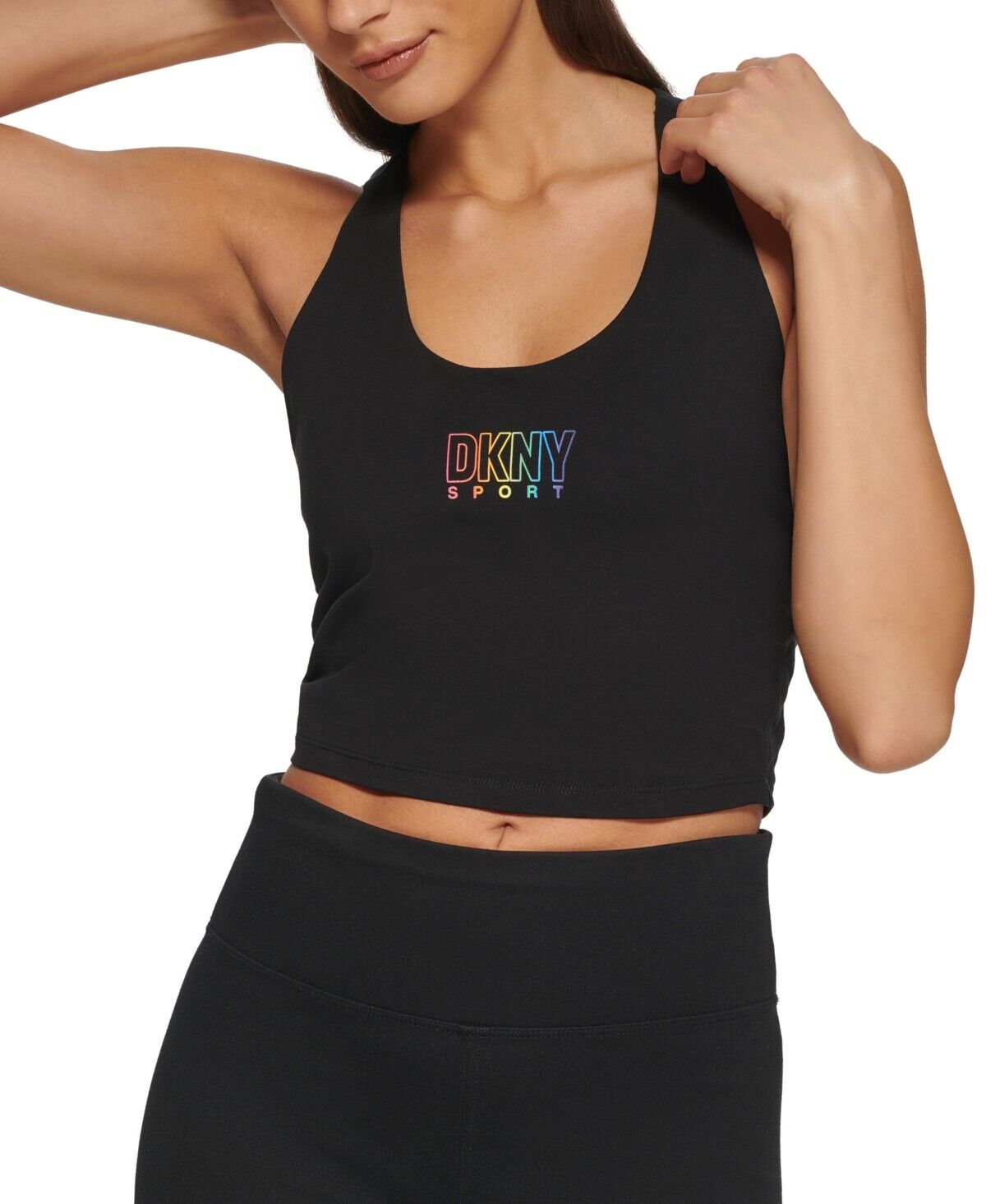 DKNY Sport Women's Black Pride Logo Racerback Tank Top XS NEW $49.50   DP2T8781