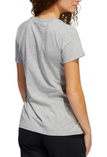 Adidas Women's Gray Heather Badge of Sport Logo Basic T-SHIRT XS NEW HI1147