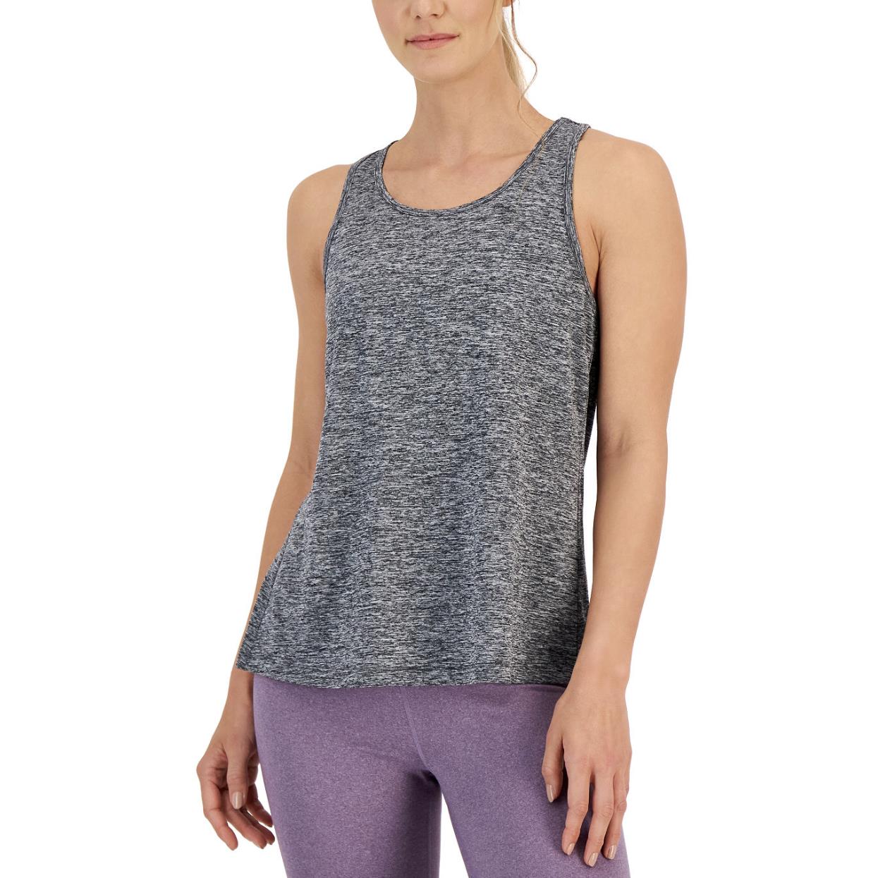 Ideology Women Gray Scoop Neck Racerback Athletic Tank Top L NEW $20 100143479MS