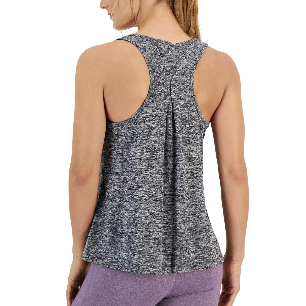 Ideology Women Gray Scoop Neck Racerback Athletic Tank Top L NEW $20 100143479MS