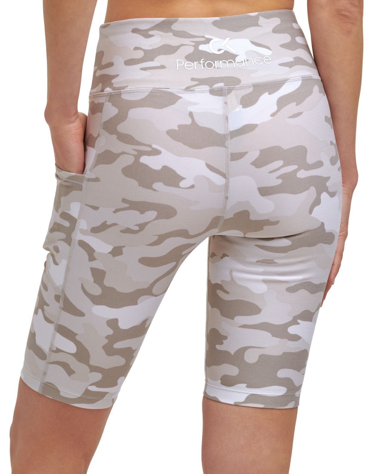 Calvin Klein Performance High-Waist Bike Shorts 9" camo XL NEW $50 PF1S8571