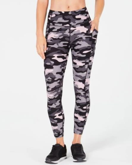 Calvin Klein Women's Black Performance Camo-print High-waist Leggings S NEW