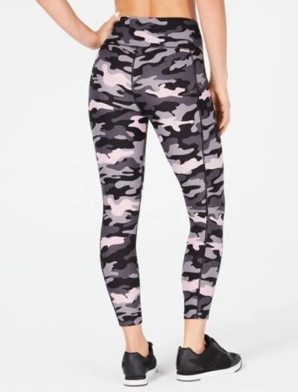 Calvin Klein Women's Black Performance Camo-print High-waist Leggings S NEW