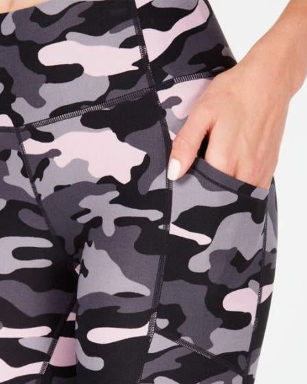 Calvin Klein Women's Black Performance Camo-print High-waist Leggings S NEW