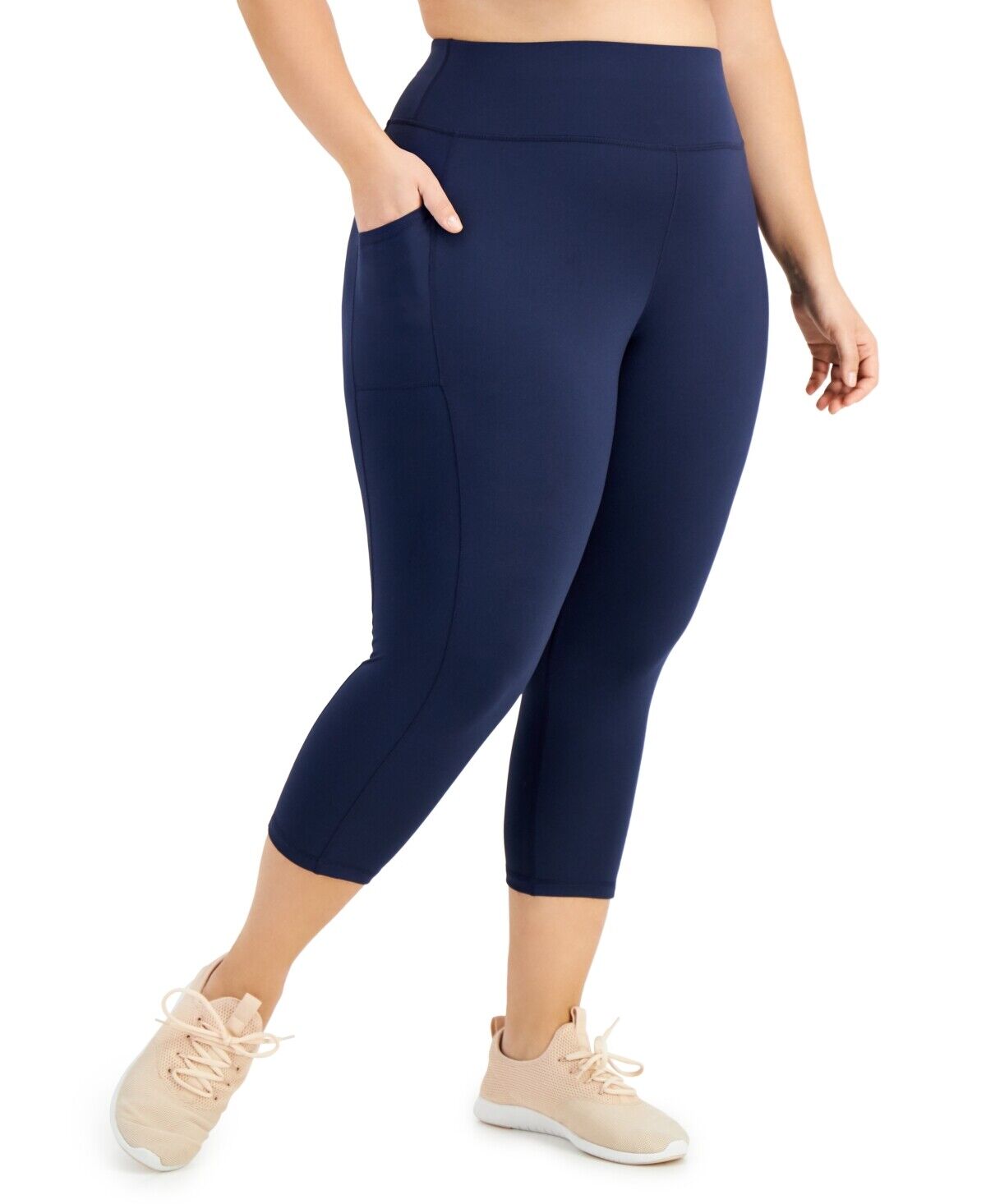 ID Ideology Women's Indigo Sea Cropped Leggings Plus Size 1X NEW $35 100077676WN