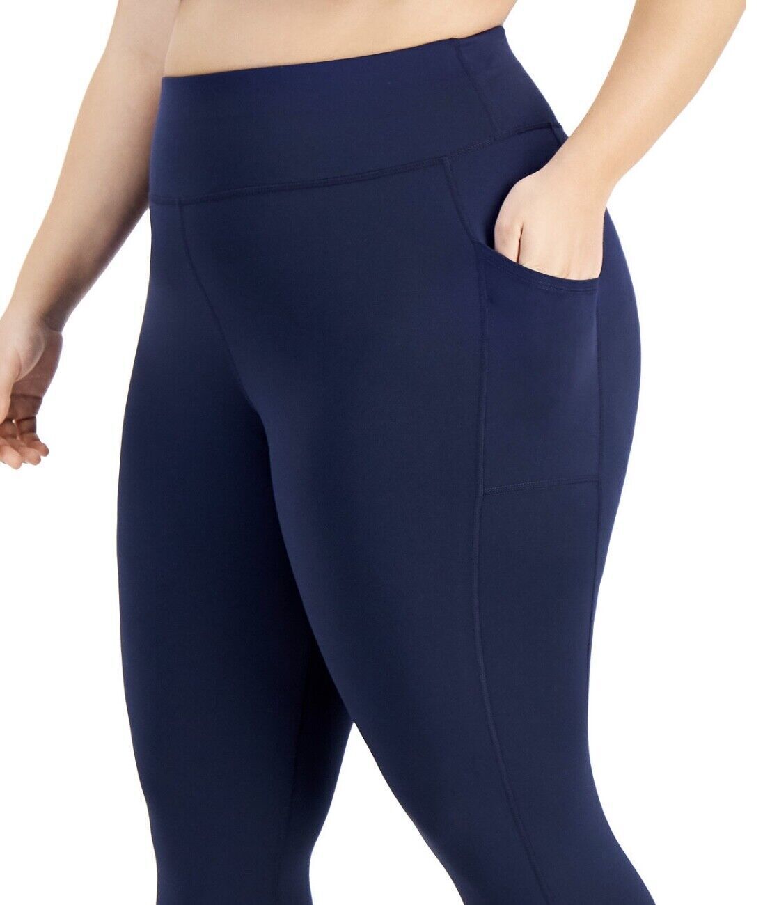 ID Ideology Women's Indigo Sea Cropped Leggings Plus Size 1X NEW $35 100077676WN