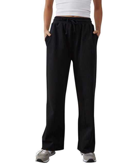 Cotton On Women's Black Plush Wide Leg Gym Track Pants M NEW  6334833-01