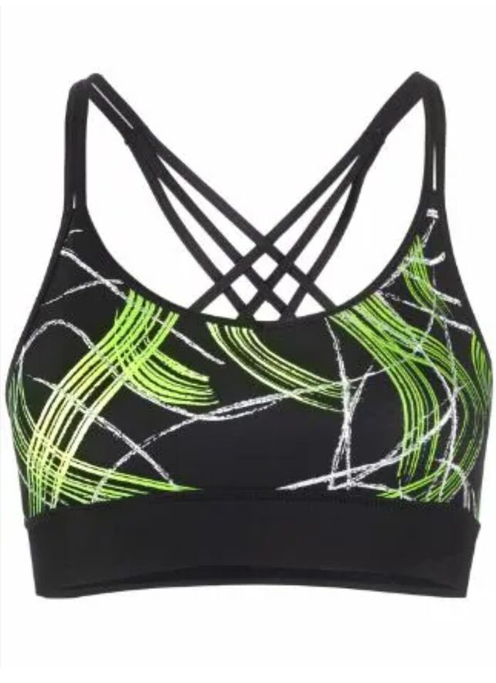 DKNY SPORT Electric Shock Printed Sports Bra XL NEW $44.50  DP1T8490