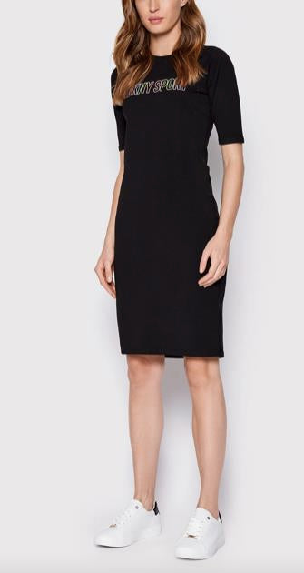 DKNY Sport Women's Day Dress Black Regular Fit S NEW $70  DP2D4658