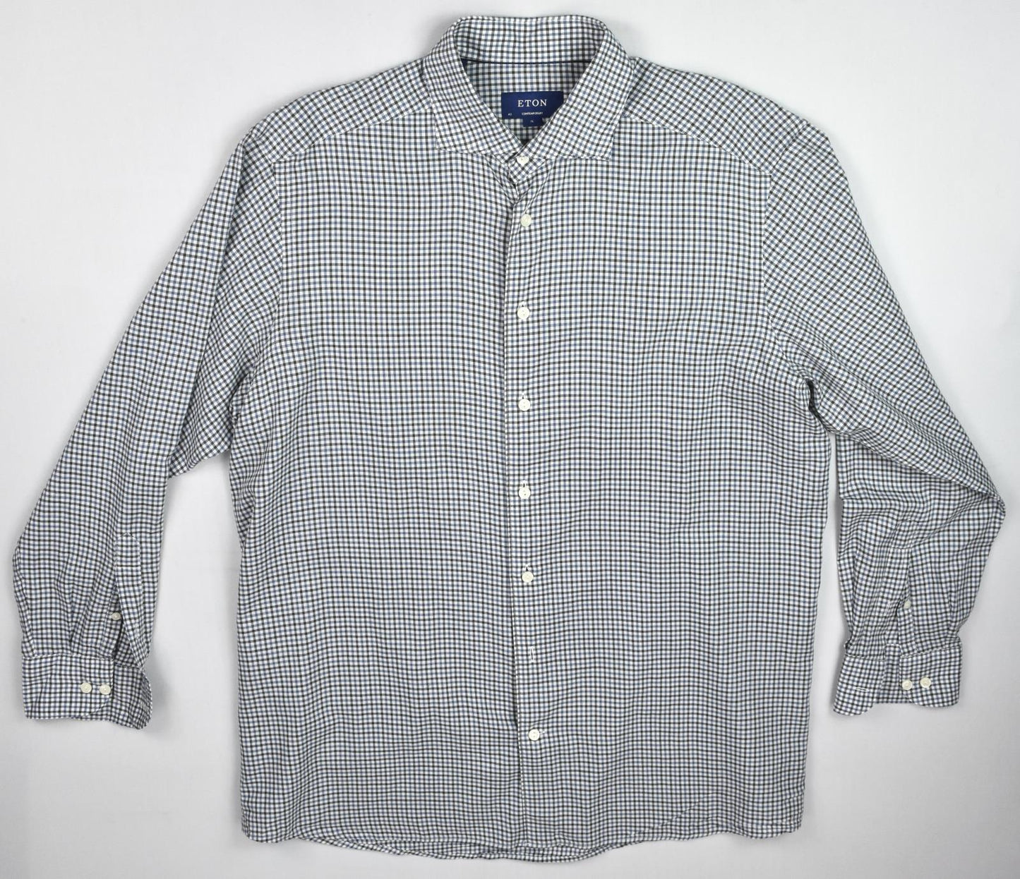 ETON SHIRT Mens Check White Multi Contemporary Cotton Size XL 17 - 43 $270